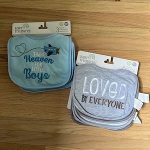 NWT Baby Treasures By Neat Solutions 9 Baby Bibs OM+